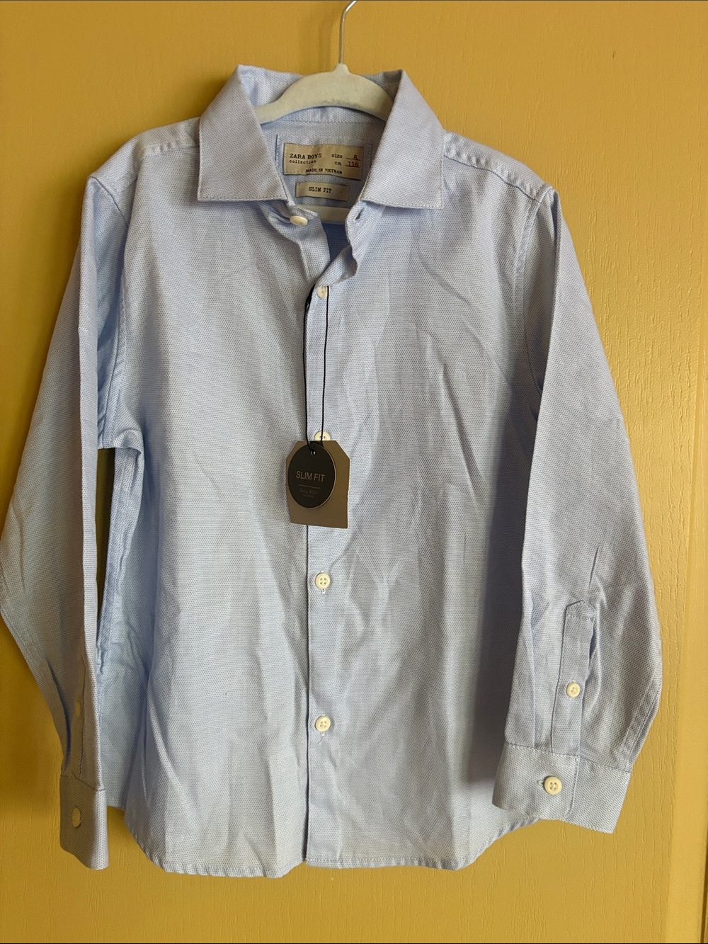 Zara Light Blue Boy’s Slim Fit Button-Up Shirt